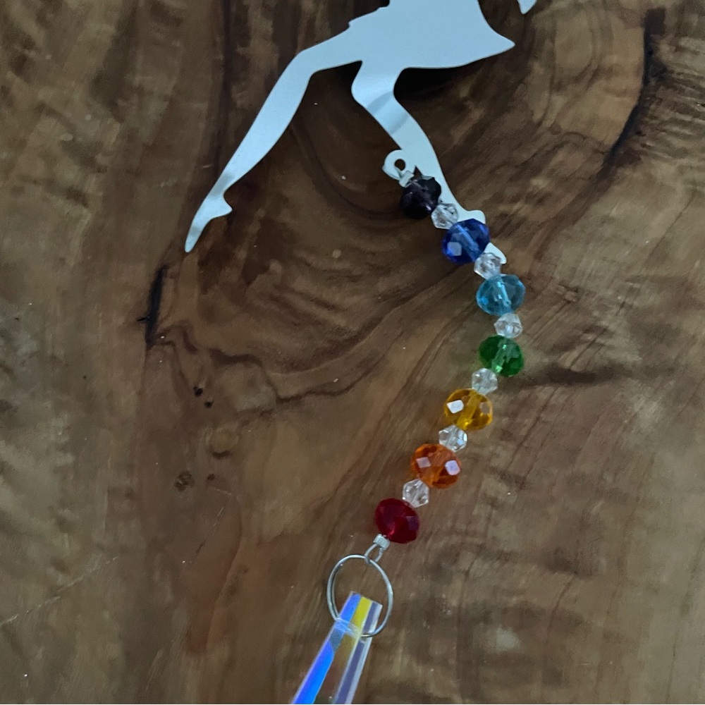 Fairy Butterfly Beaded Sun Catcher Hanging Crystal Wind Chimes Car decor New - Picture 6 of 16